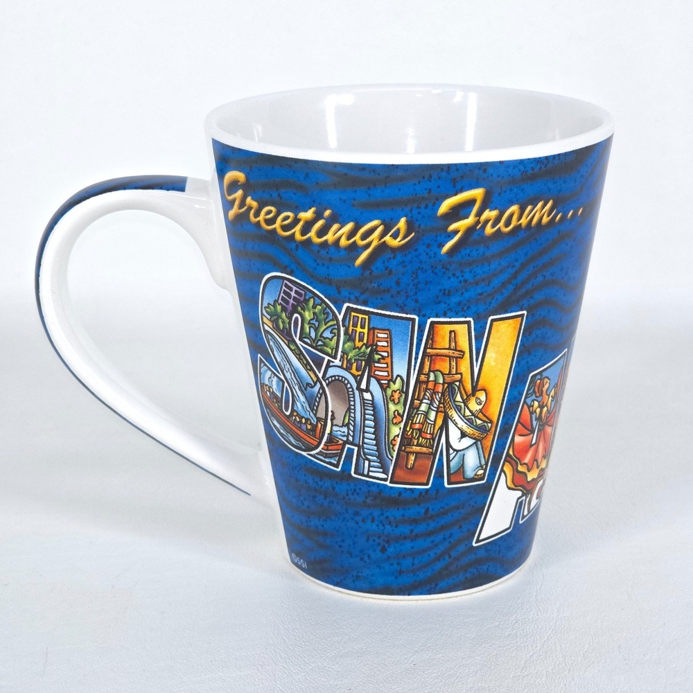 San Antonio Souvenir Mug Greetings From Texas Coffee Cup Travel Collectible Card